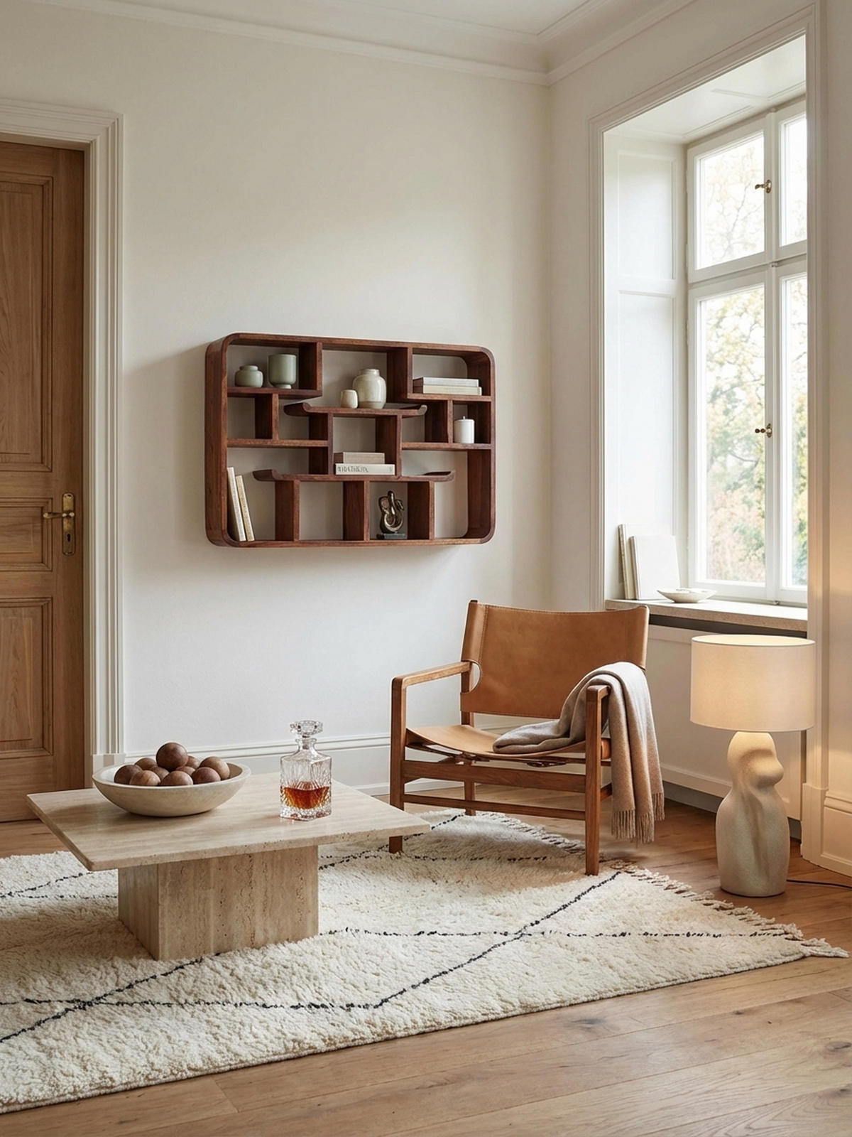 WANDREGAL Massivholz Modern Stil Elegant - Braun, Holz (80/55/12cm) - KADIMA DESIGN