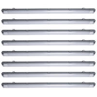 LED DECKENLEUCHTE Grau Kunststoff 8er Set - Grau, Kunststoff (156/9.6/5.8cm)