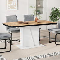 ESSTISCH Fenaro Goldkraft Eiche/Weiß 120 x 80 cm ausziehbar - Honigeiche/Weiß, Holzwerkstoff (80/120/77.3cm) - Vicco