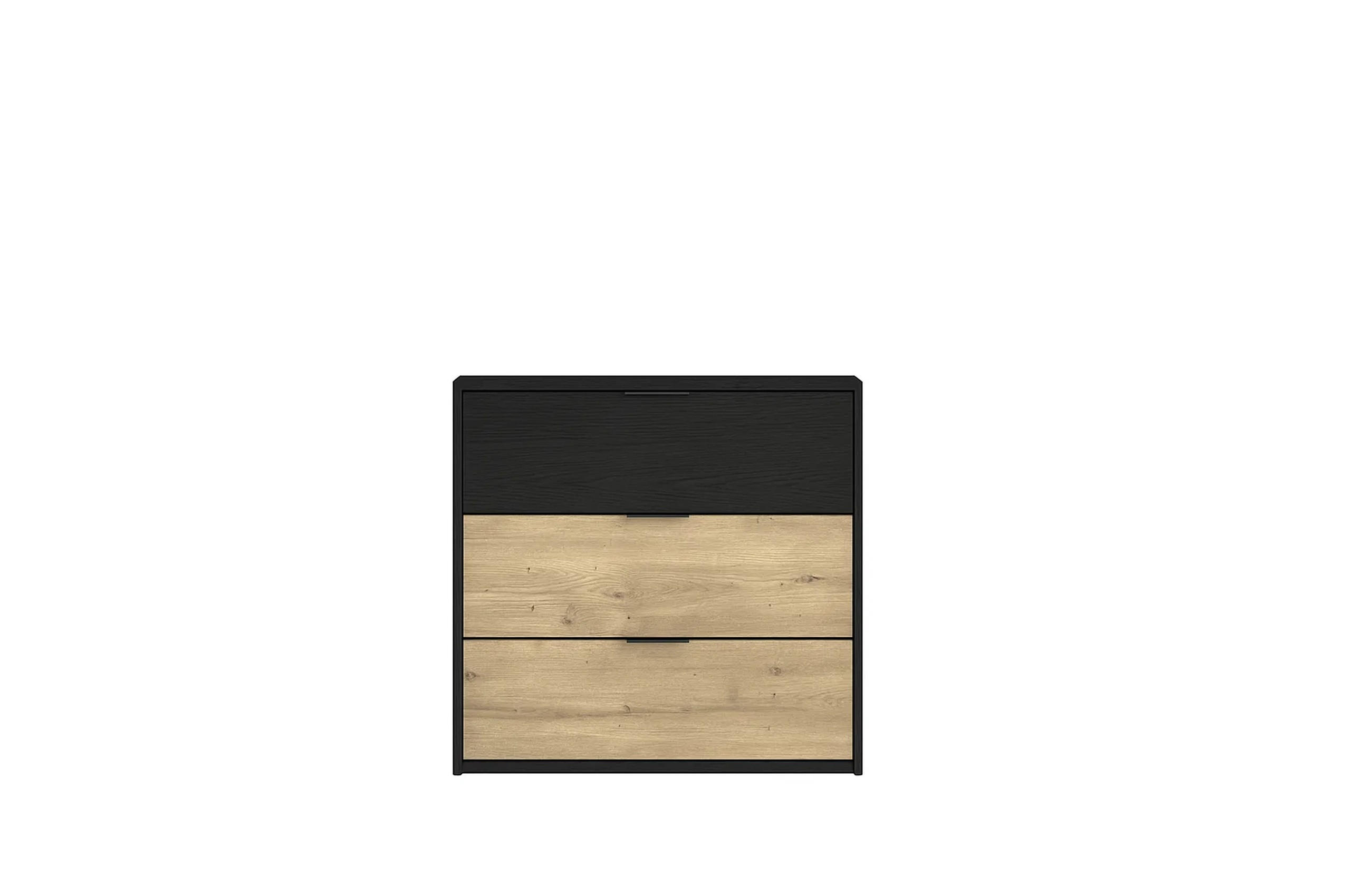 KOMMODE Graphit Schwarz, Eiche Artisan 80/79,3/40 - Eiche Artisan, Holzwerkstoff (80/79/40cm) - RAUMHIRSCH FURNITURE