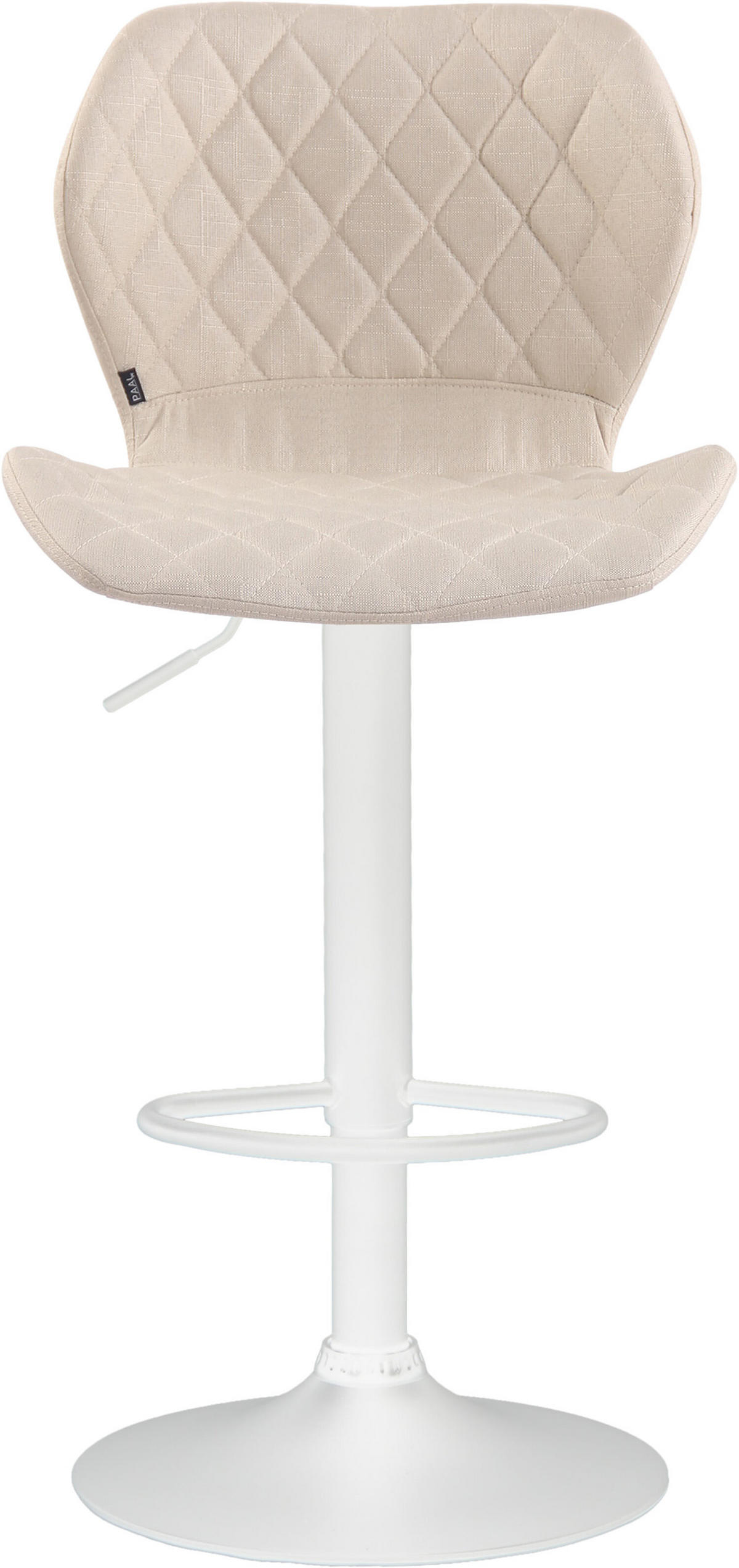 BARHOCKER Cora, Gestell weiß, Stoff Creme - Creme/Weiß, Textil/Metall (47/100/51cm) - TPFLiving