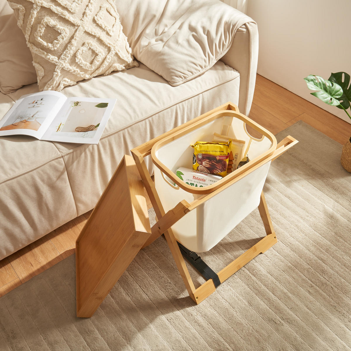 CAMPINGTISCH Hattfjelldal - Naturfarben, Naturmaterialien (32/48/53cm) - [en.casa]