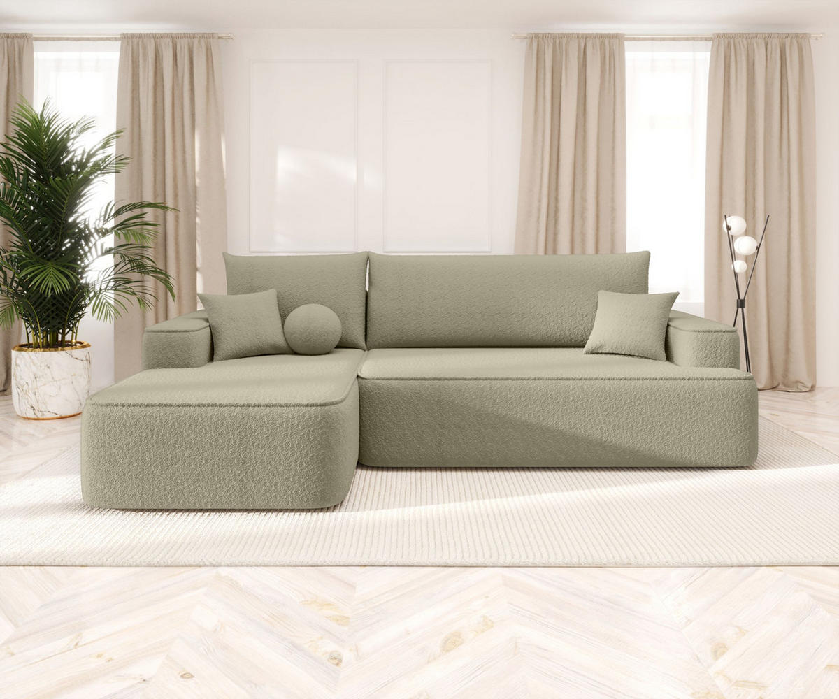 ECKSOFA mit Schlaffunktion FIGO Quelle 06 Links - Beige, Textil (250/150cm) - Bedante