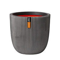 ÜBERTOPF Kugel Groove anthrazit | 43x41 cm - Anthrazit, Kunststoff (1/41/1cm) - aplanta