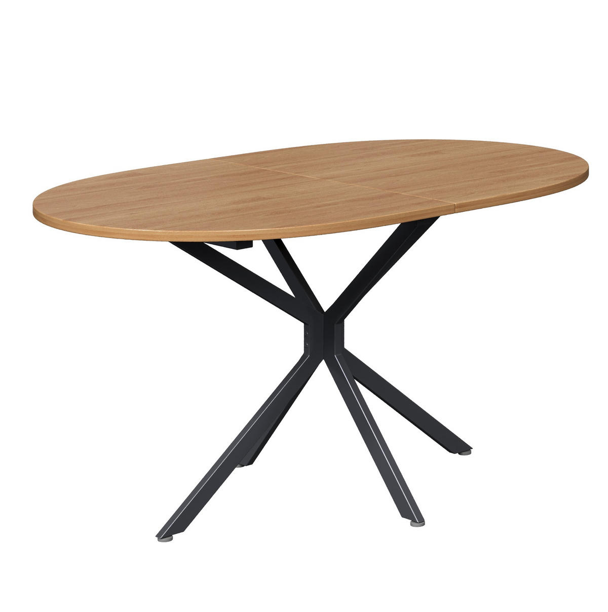 ESSTISCH 120/80/75,5 cm oval Natur mit Metallbeinen stabil für 4-6 Personen - Naturfarben, Holzwerkstoff (80/120/75.5cm) - OKWISH