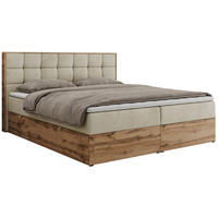 BOXBETT ALBERO 1 - 200/200 Beige Velvet - H4 - Beige, Holz/Textil (200/200cm) - MKS