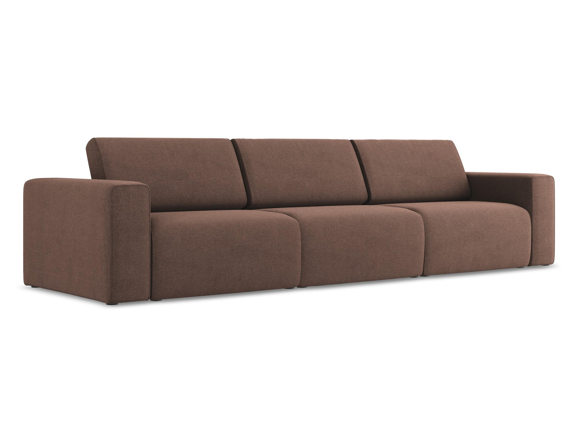 4-SITZER-SOFA Strukturstoff Stoff Pink - Pink/Hellrosa, Kunststoff/Textil (314/80/103cm) - Makamii