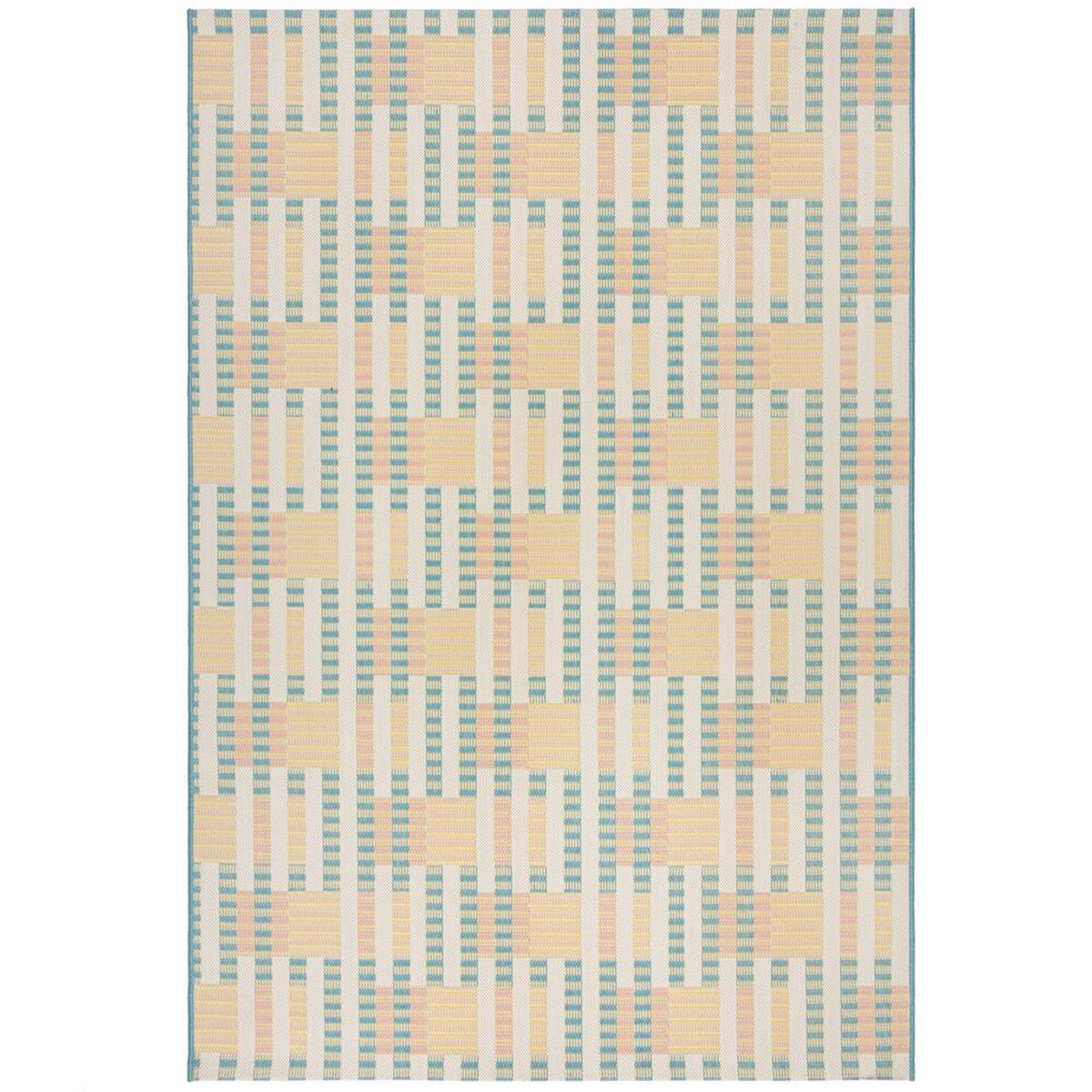 OUTDOOR-TEPPICH Geometrisch-Design, rutschfest, pastellfarben FELL, Pastellfarben 200x290 cm - Pastellblau, Textil (200/290cm) - KADIMA DESIGN