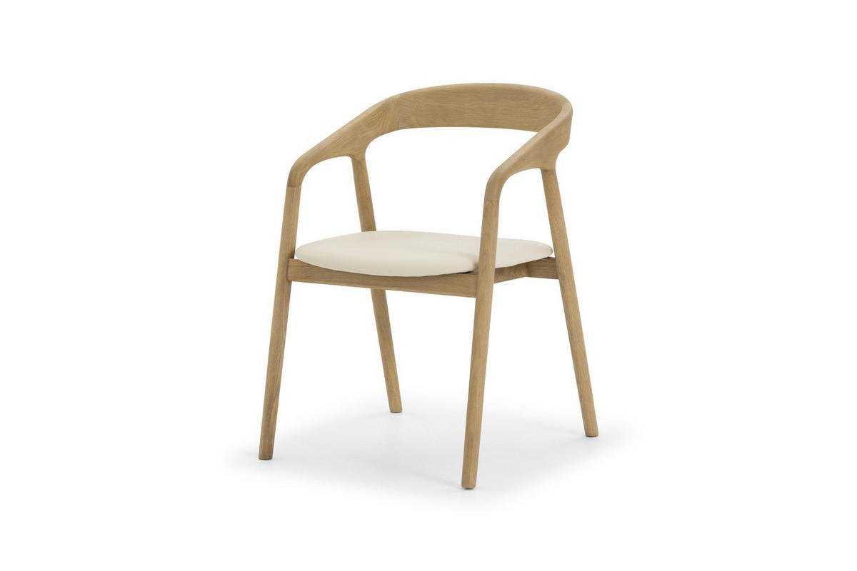 ARMLEHNENSTUHL Celeste, Natur Massiveiche - Beige, Holz (52.5/80/62cm) - WOODEK