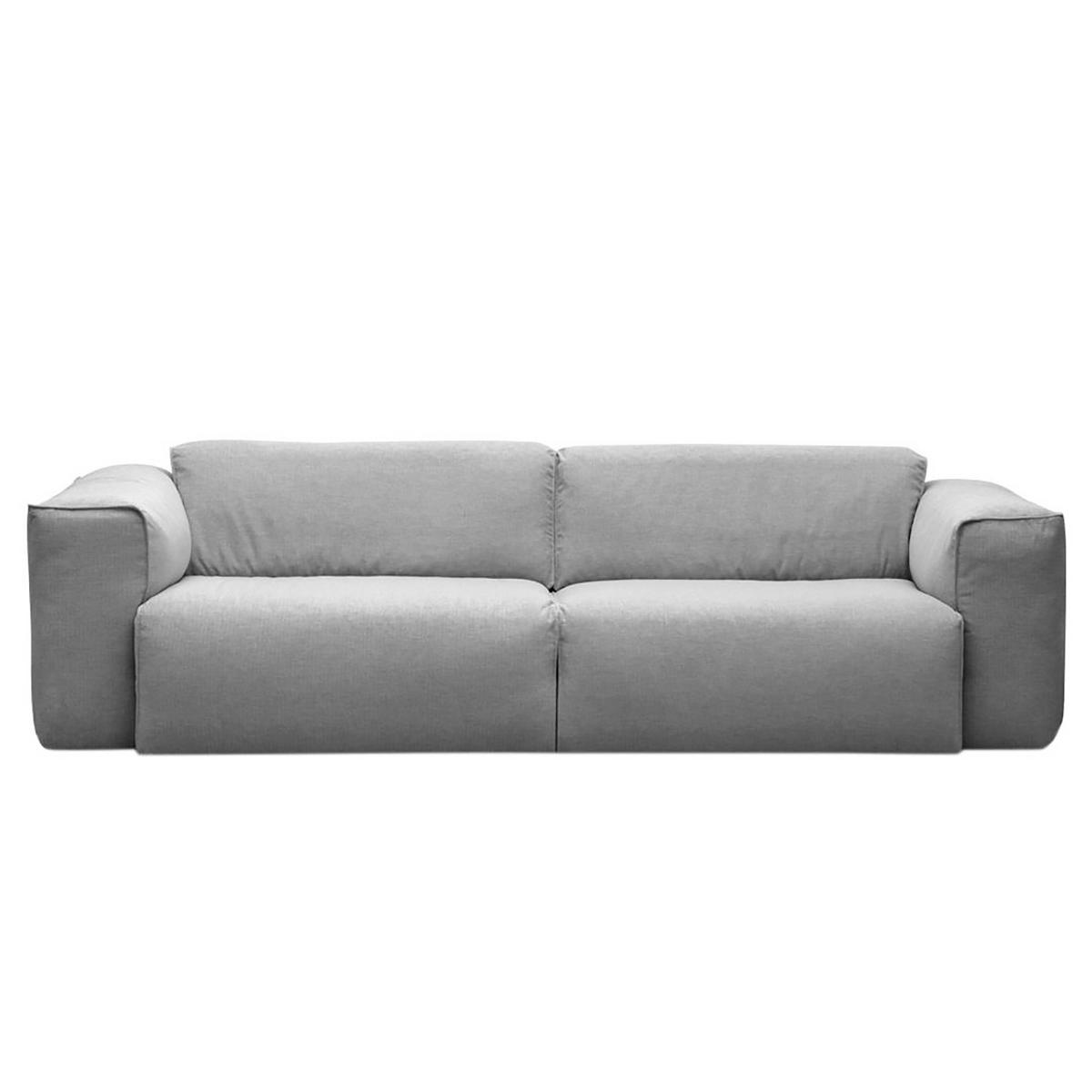 3-SITZER SOFA - Schwarz/Hellblau, Kunststoff/Textil (251/71/102cm) - home24