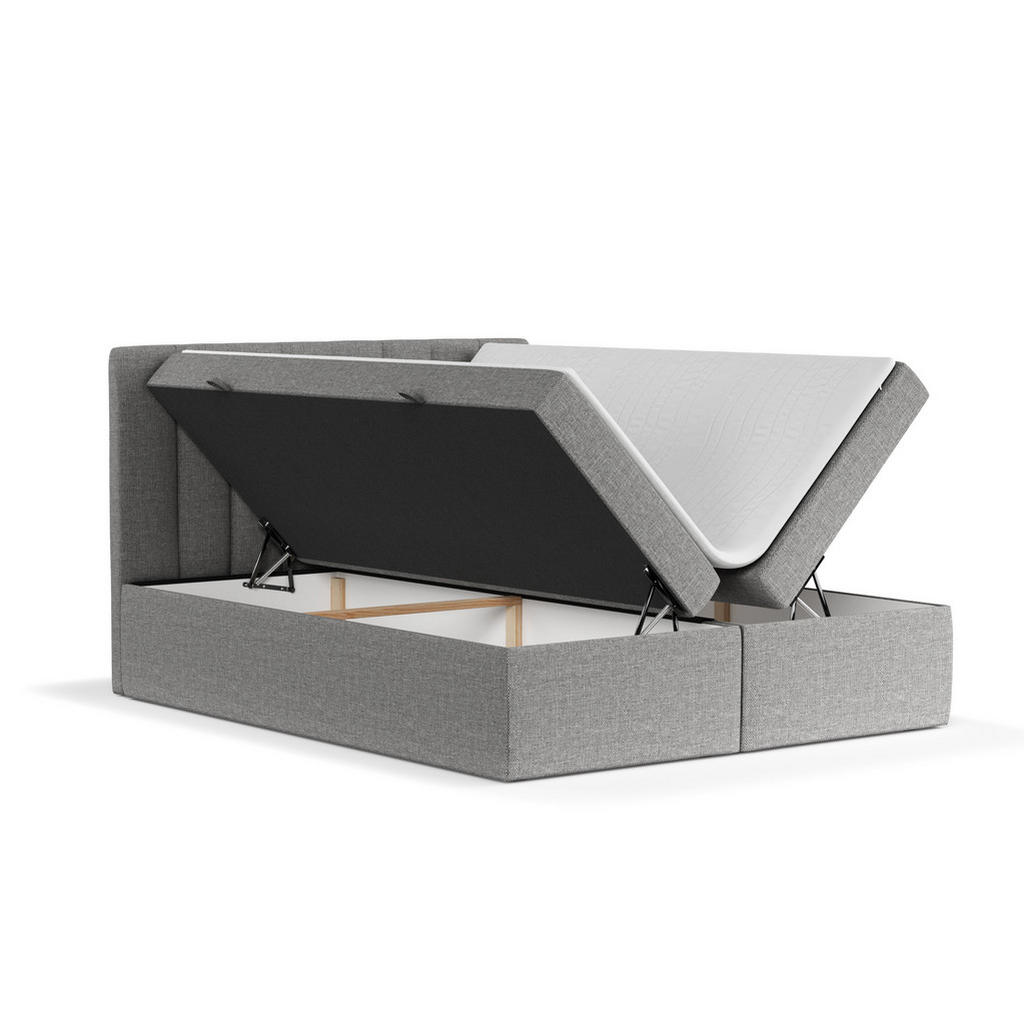 Thumbnail - Maison de Reve Boxbett, Grau, Textil, Buche, Kiefer, H2, Höhe ca. 18 cm, 160x200 cm, Oeko-Tex® Standard 100, FSC 100%, M...