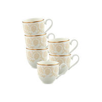 ESPRESSOOBERTASSEN Ivoire weiß-gold 70 ml 6er Set - Goldfarben/Weiß, Keramik (0.07L) - Villeroy & Boch
