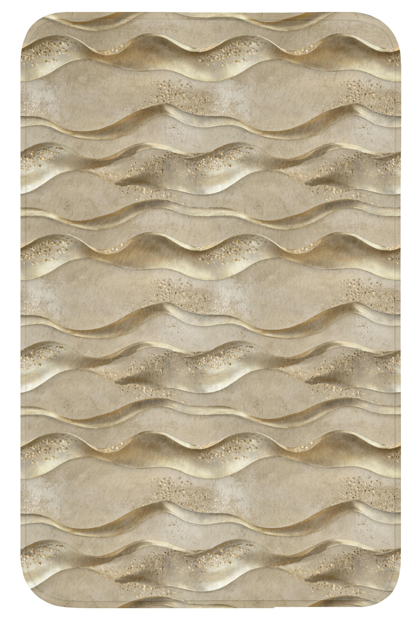 WC-VORLEGER Wellen - Muster - Gold WC Teppich 50x80 cm - Messingfarben, Kunststoff/Textil (50/1cm) - OnlyWow