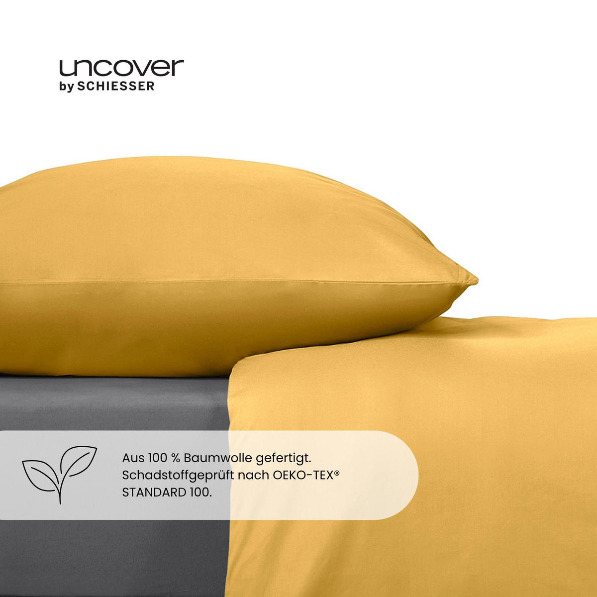 BETTWÄSCHESET Soho - Renforcé - 2-teilig - 135 x 200 cm - Senf - Currygelb, Textil (135/200cm) - Uncover by Schiesser