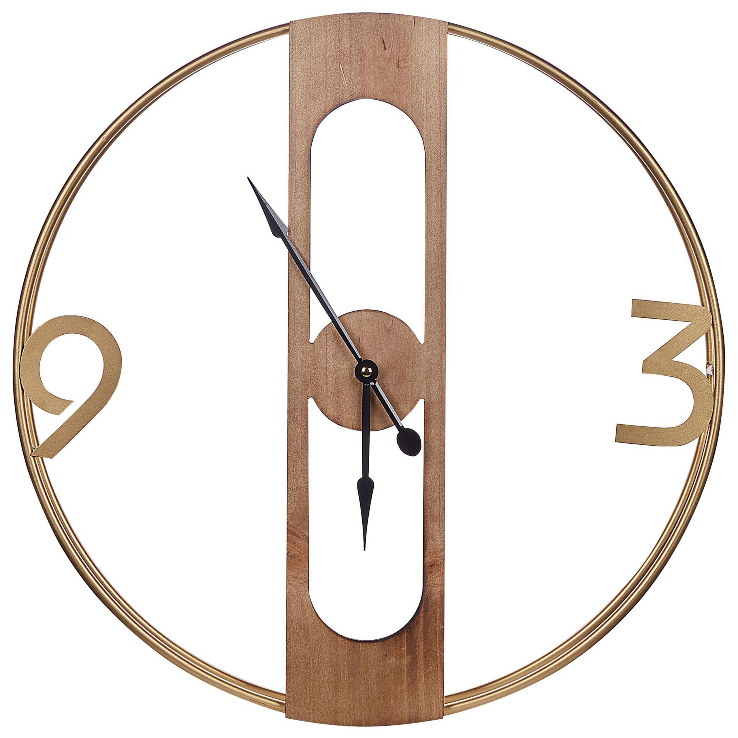 WANDUHR heller holzfarbton Mulhouse - Hellbraun, Holzwerkstoff (50/50/2cm) - Beliani