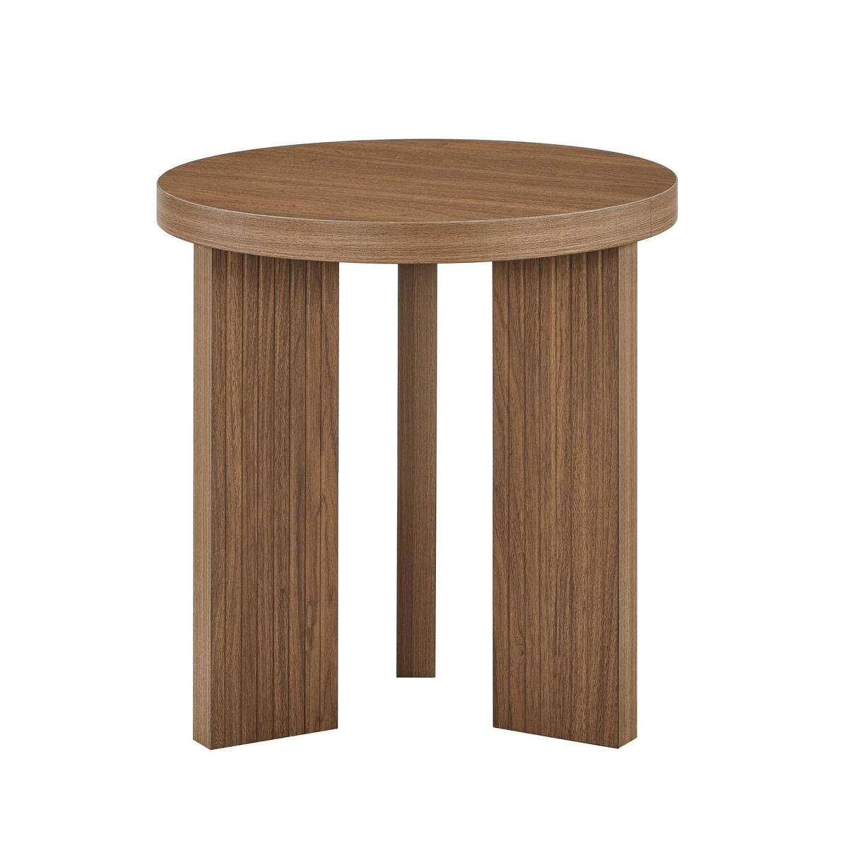 BEISTELLTISCH rund mit Holzoptik 1-teilig Walnussbraun - Walnussfarben/Braun, Holzwerkstoff (44.5/44.5/45cm)