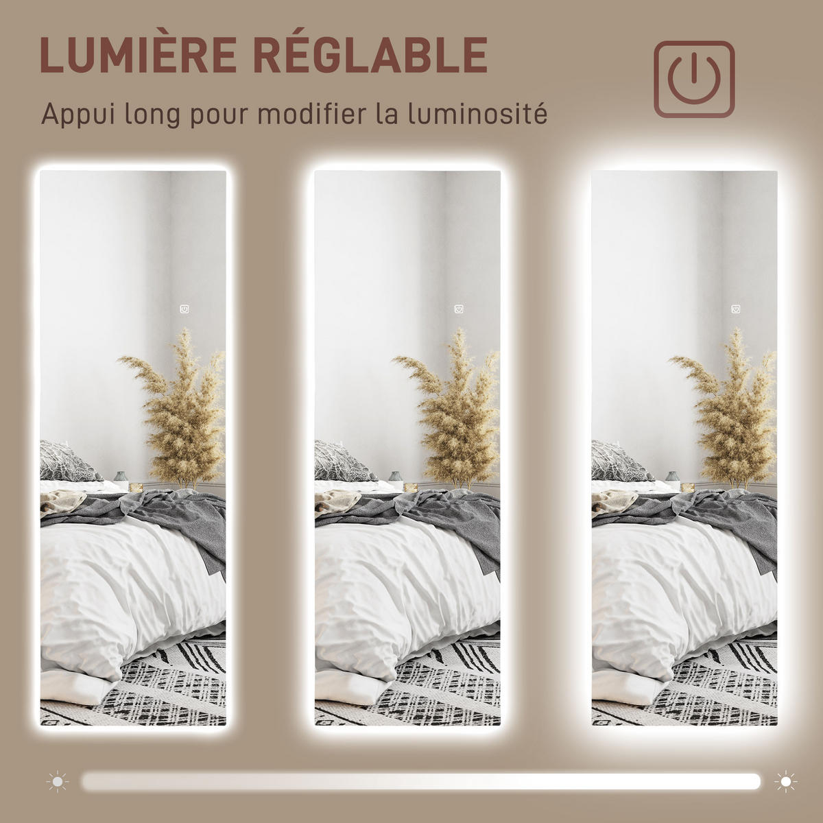 WANDSPIEGEL LED DE-17942 rahmenlos - Transparent, Glas (40/120/3cm) - ComfortXL