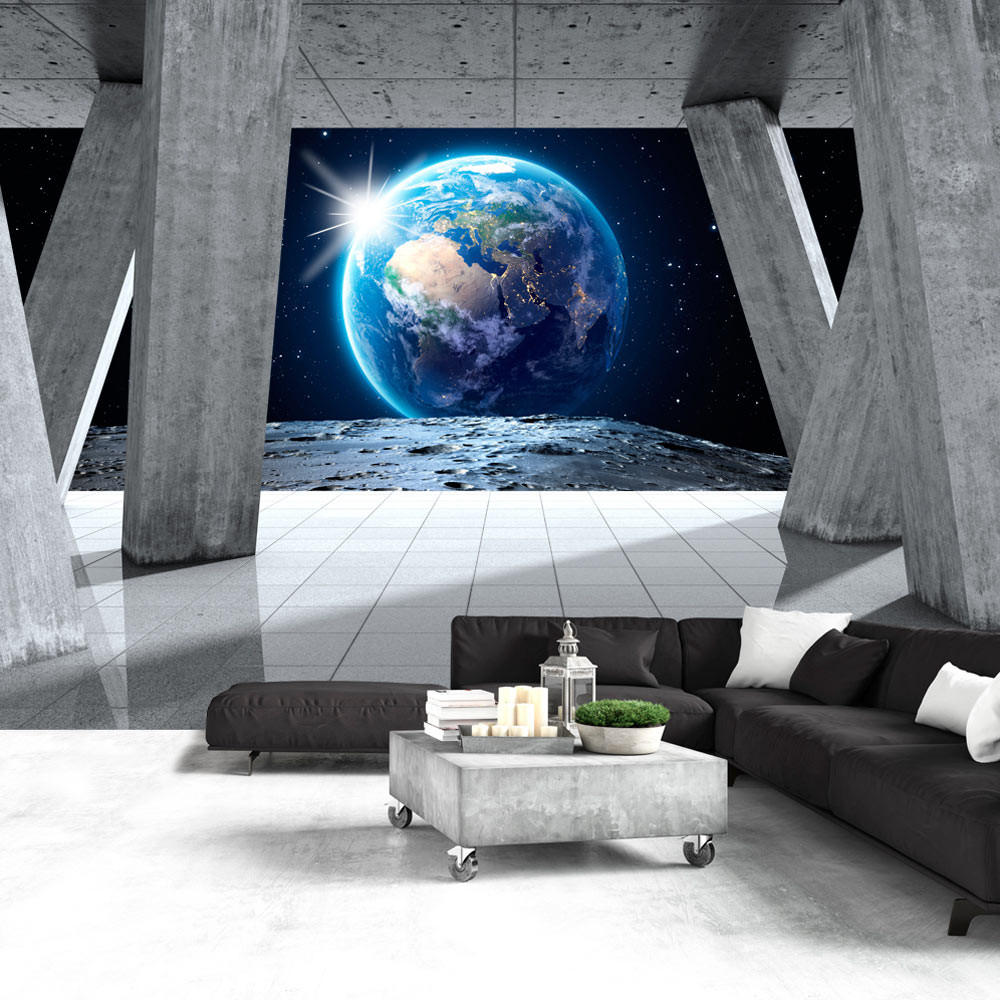 SELBSTKLEBENDE FOTOTAPETE 343/245 cm - Blau/Grau, Kunststoff/Textil (343/1cm) - KUNSTLOFT