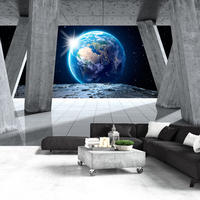SELBSTKLEBENDE FOTOTAPETE 343/245 cm - Blau/Grau, Kunststoff/Textil (343/1cm) - KUNSTLOFT