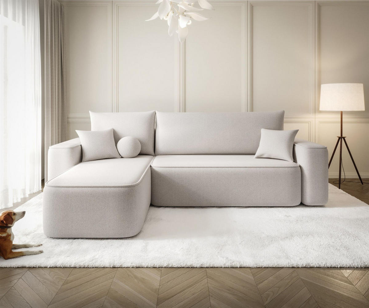 ECKSOFA Agepo In Curio - Creme, Holzwerkstoff/Textil (250/150cm) - Fun Möbel