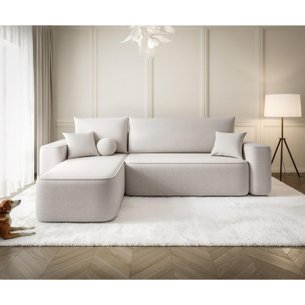 Thumbnail - Fun Möbel Ecksofa, Creme, Textil, Ottomane links, 250x150 cm, Wohnzimmer, Sofas & Couches, Wohnlandschaften, Ecksofas