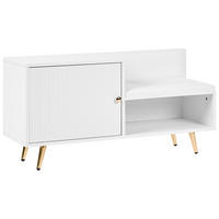 BANCĂ PENTRU PANTOFI albă Kelowna - alb/auriu, compozit lemnos (100/50/35cm) - Beliani