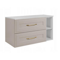 WASCHBECKUNTERSCHRANK CLASSIC 80 cm mit Arbeitsplatte Farbe: Mattweiß mit einer Mattweißen Platte - Kaschmir/Weiß, Holzwerkstoff (80/58/46cm) - Rodan