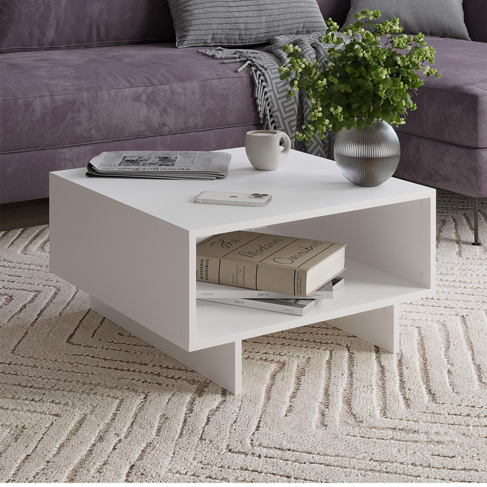 COUCHTISCH Luka Weiß 60 x 60 cm - Weiß, Holzwerkstoff (60/60/32.3cm) - Vicco