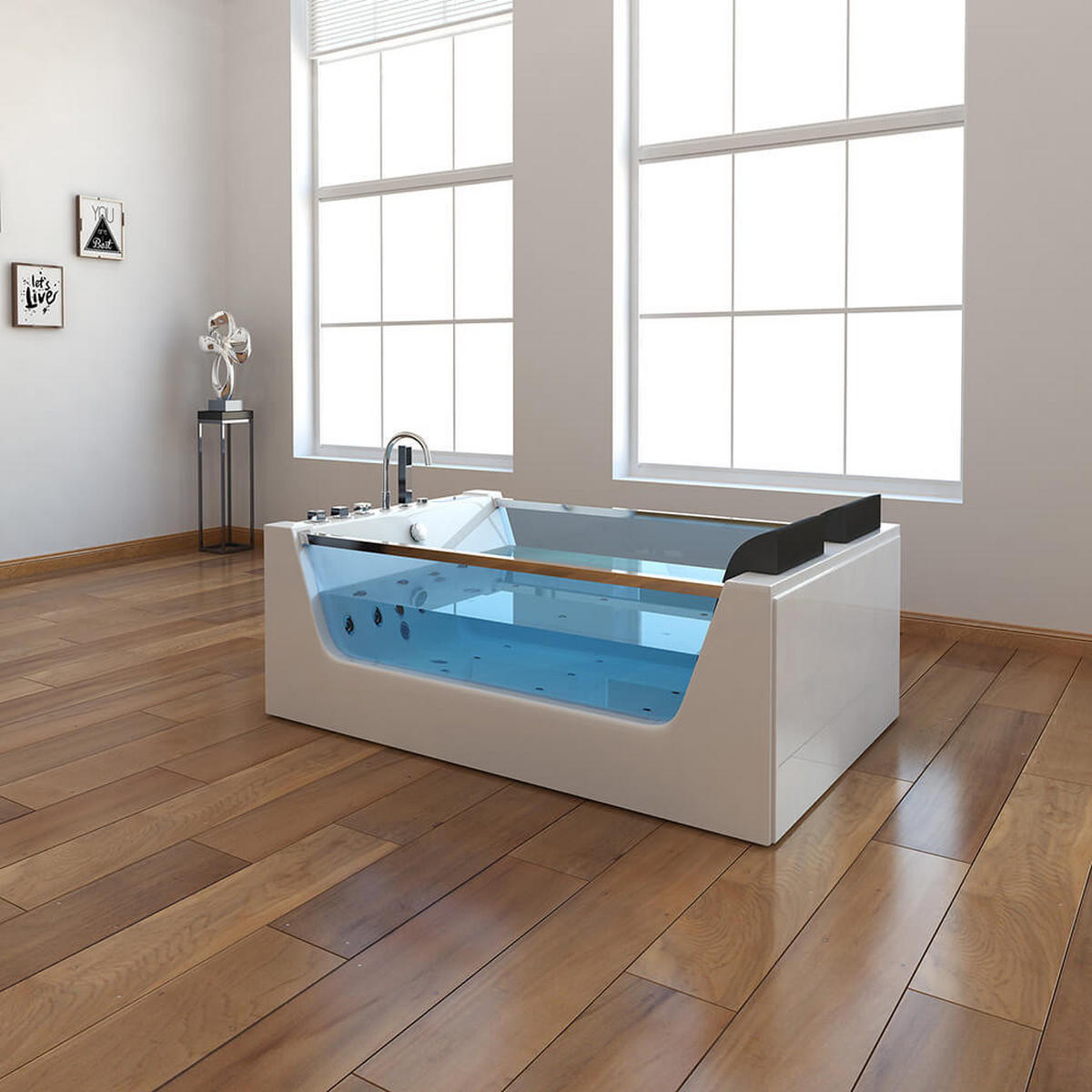 WHIRLPOOL ATLANTIC - Größe: XL - Weiß, Keramik (180/60/120cm) - Home Deluxe