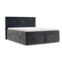 BOXBETT Nuvia 140/200 cm Anthrazit im Paros Stoff - Anthrazit/Schwarz, Holz/Holzwerkstoff (140/200cm) - AltaBeds