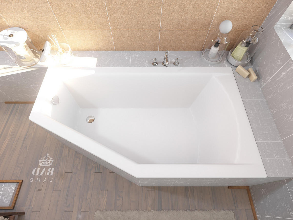 BADEWANNE Eckwanne SELENA 160/90 Rechts Ablauf & Füße - Weiß, Kunststoff (90/59/160cm) - bad land