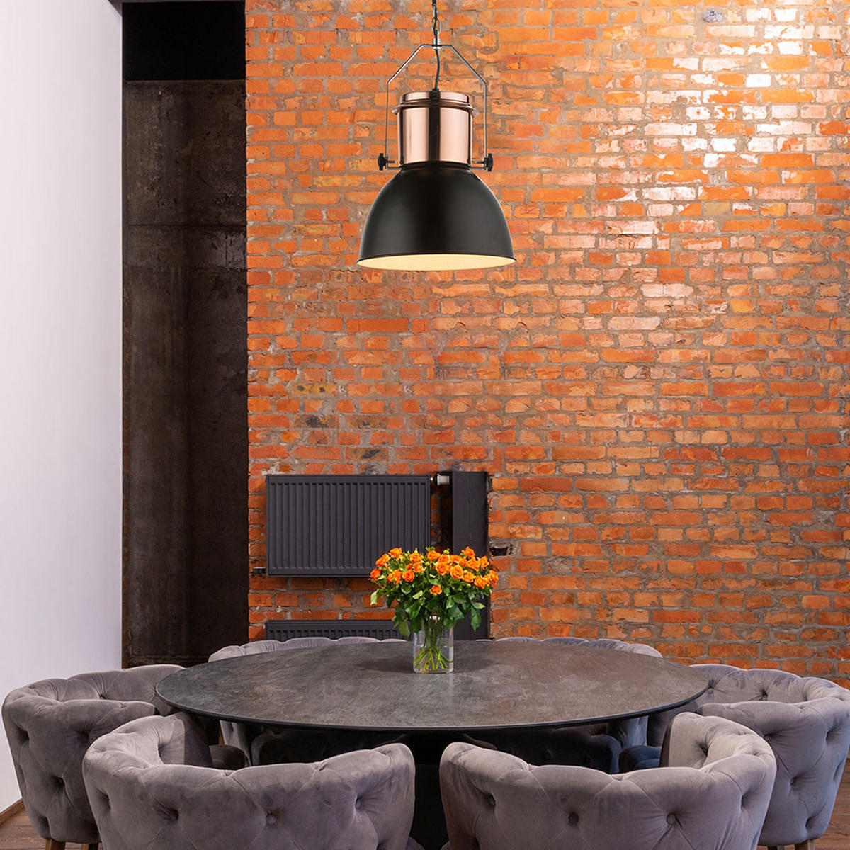 LED HÄNGELEUCHTE Kupfer Schwarz - Schwarz, Metall (27/27/120cm) - Globo Lighting