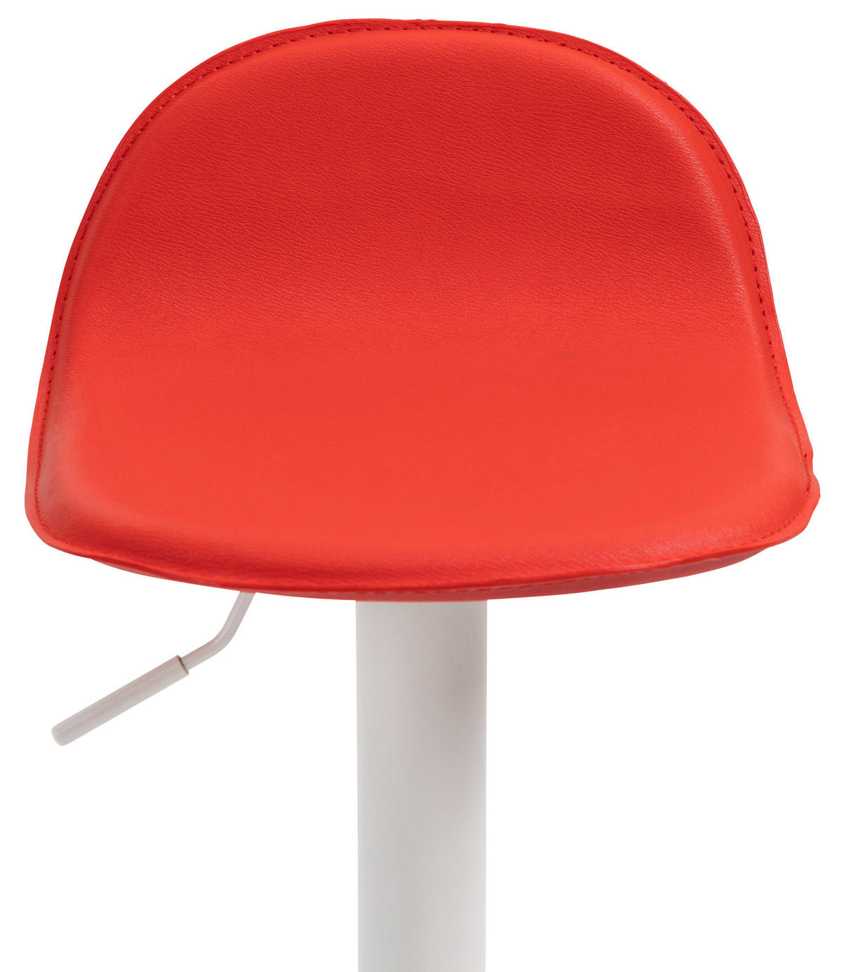 BARHOCKER Lederlook rot - Rot/Weiß, Textil/Metall (39/73/41cm) - CLP