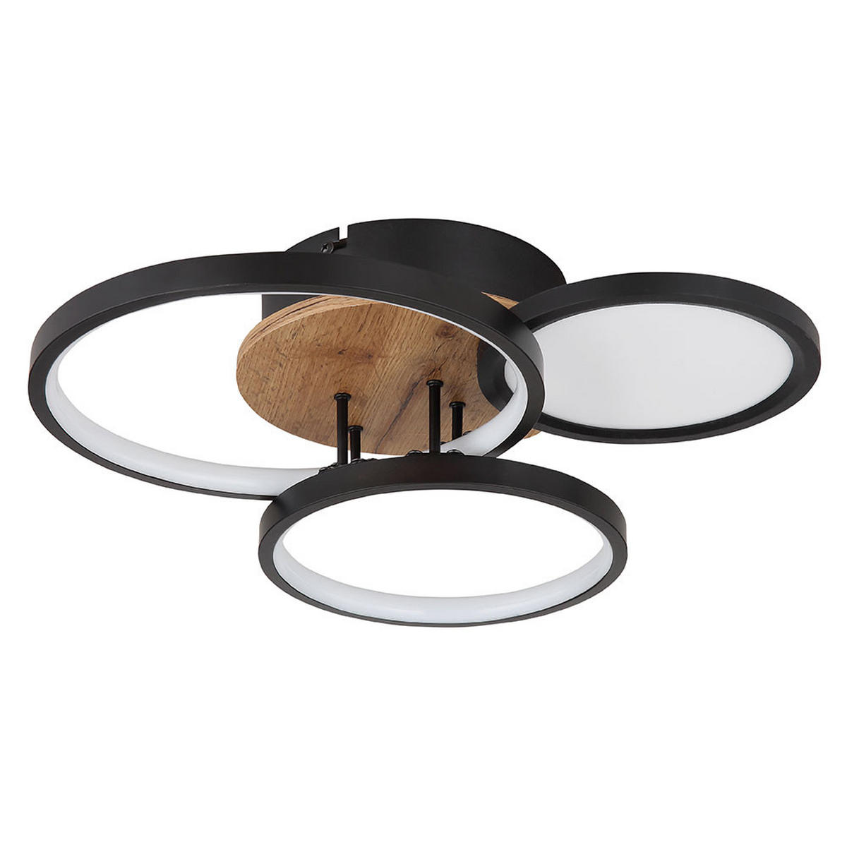 LED DECKENLEUCHTE Holzoptik Braun - Braun, Metall (40/38/10.5cm) - Globo Lighting