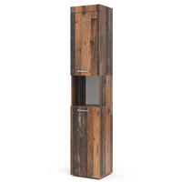 BADSCHRANK Luna Oldstyle 37 x 190 cm - Braun, Holzwerkstoff (37/190/32.6cm) - Vicco