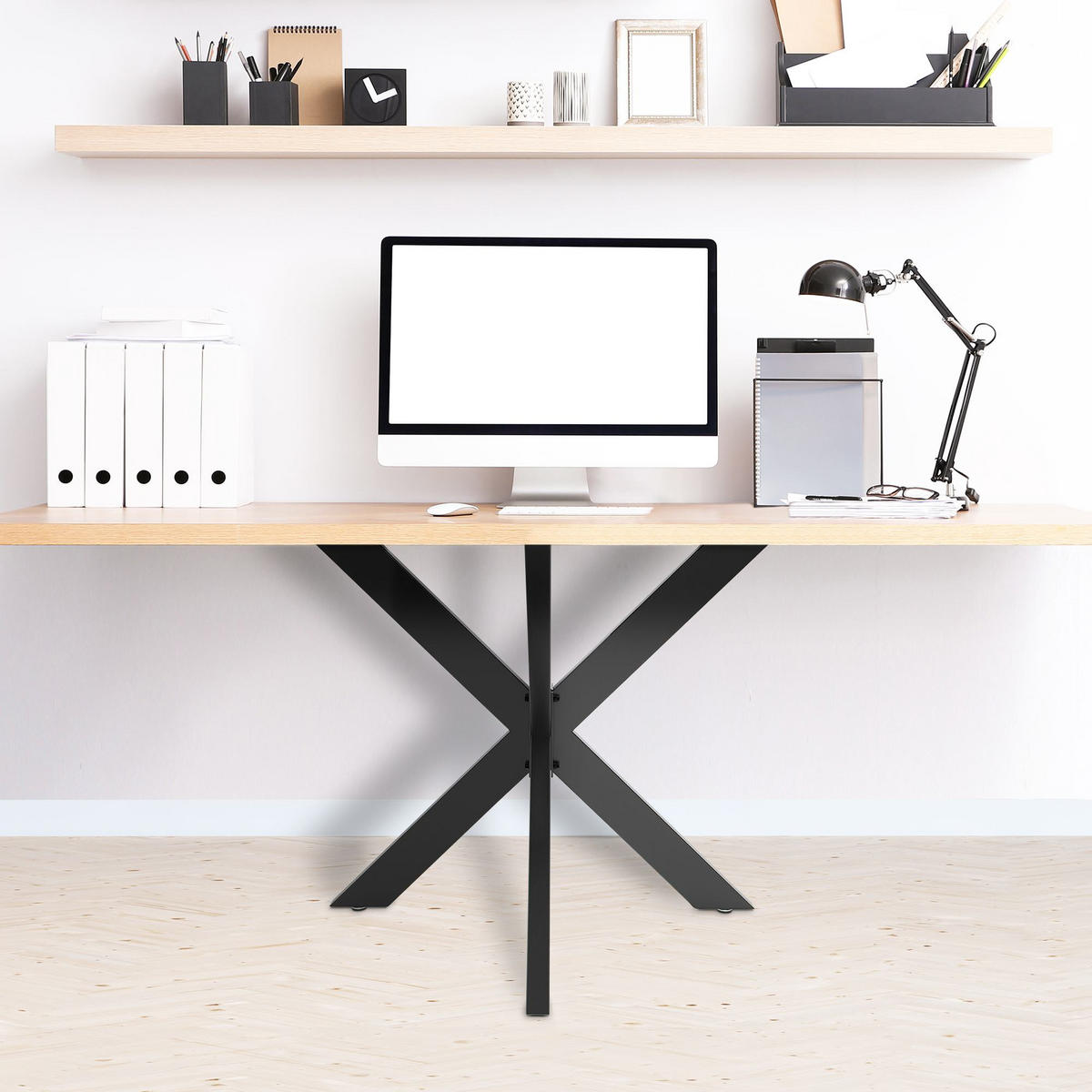 TISCHBEIN eckig 85/85/71 cm Metall schwarz - Schwarz, Metall (85/71/85cm) - CLP