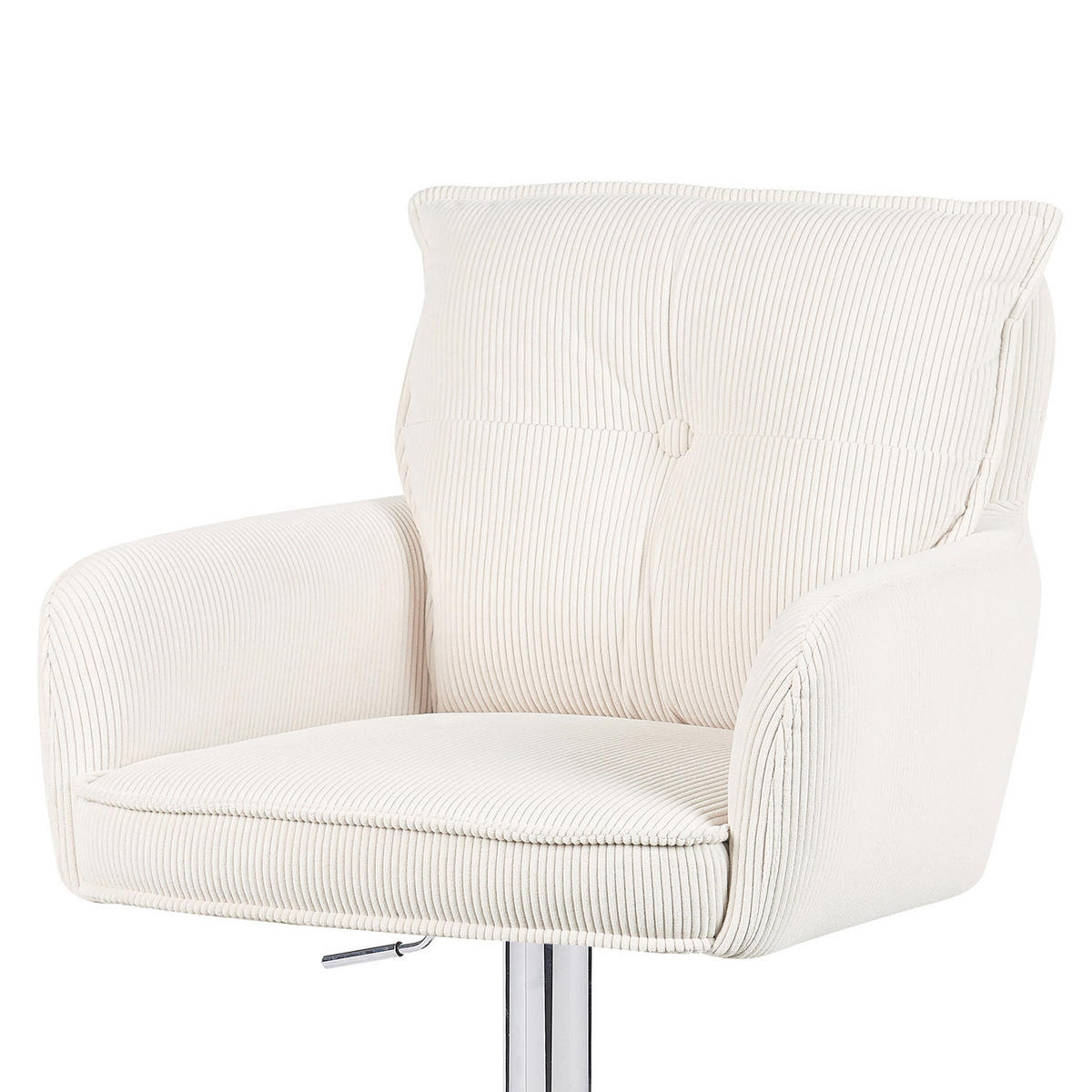 BARHOCKER Kira 2er-Set - Chromfarben/Creme, Textil/Metall (55/95/58cm) - DUBI Möbel