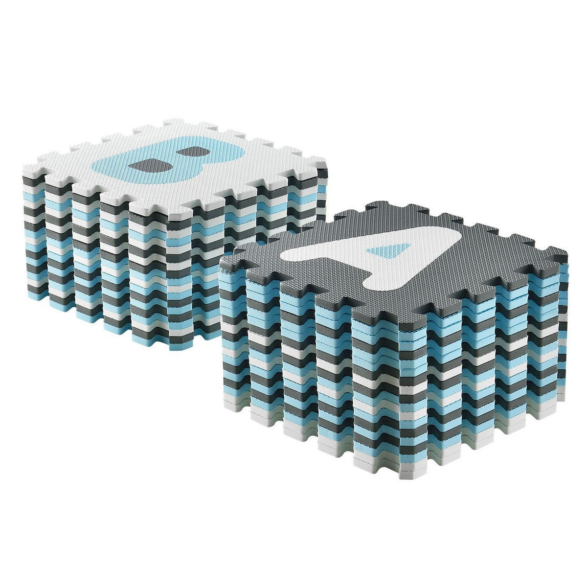 KINDER PUZZLEMATTE Noah (36 Teile) - Blau, Kunststoff (189/1/189cm) - Juskys