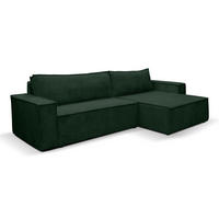 ECKSOFA HUGO XL Schlaffunktion und Bettkasten Cord-Stoff (Grün) - Grün, Textil (274/142cm) - VENASI MÖBEL