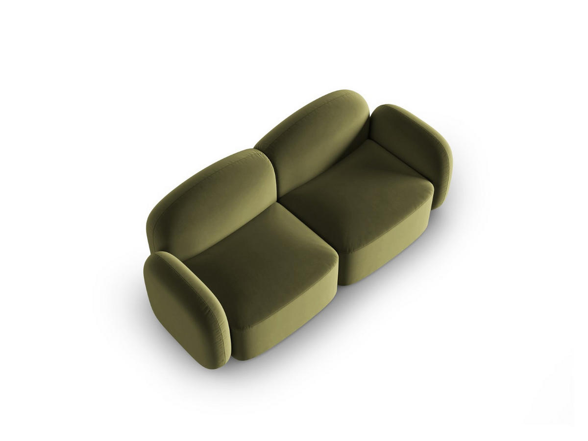 SOFA Blair aus Samt hellgrün 2 Sitzplätze - Hellgrün, Textil (87/80/194cm) - Micadoni