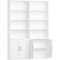 BÜCHERREGAL mit Türen 115 x 27 x 185,5 cm Weiß - Weiß, Holzwerkstoff (115/185.5/27cm)