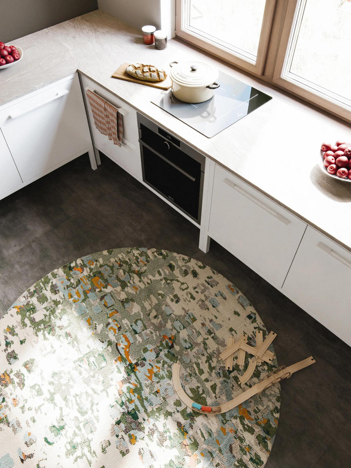 TEPPICH Casa Multicolor ø 200 cm rund - Multicolor, Naturmaterialien/Textil (200/200cm) - benuta