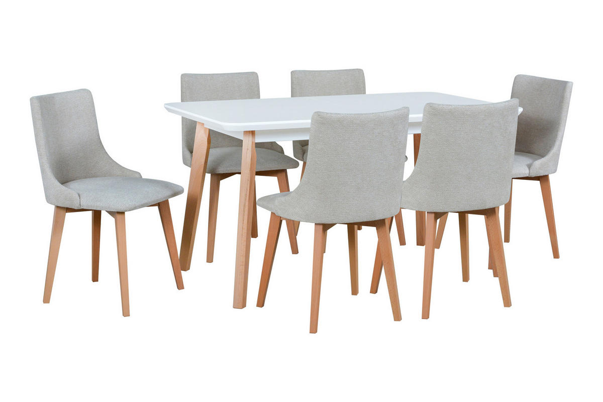 STUHL 2er MONTI 5 , natur buche - Buchefarben/Creme, Holz (45/94/40cm) - Leaf Design