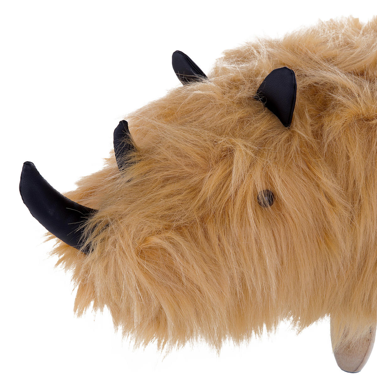 POUF Woolly 36/66/37 cm - Beige, Kunststoff/Textil (66/37/36cm) - Beliani