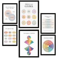 POSTER Set Mit 6 Wellness A3 & A4 Schwarzer Rahmen - Schwarz, Papier (29/3cm) - Nacnic