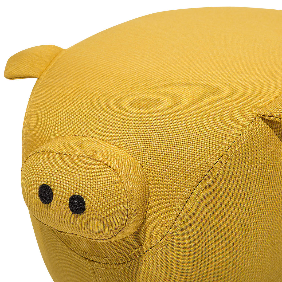 TIERHOCKER Piggy 32/50/35 cm - Gelb, Kunststoff/Textil (50/35/32cm) - Beliani