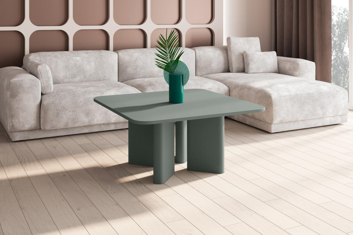 COUCHTISCH quadratisch 80/80/50 cm - Grün, Holzwerkstoff (80/80/50cm) - designimpex