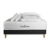 BETT Windsor Taschenfederkern und Memory-Schaum 140 x 200 cm h1 - Kit Bettgestell Schwarz - Mit Kissen und Bettdecke - Beige/Schwarz, Holz/Textil (140/200cm) - ROYAL PALACE BEDDING