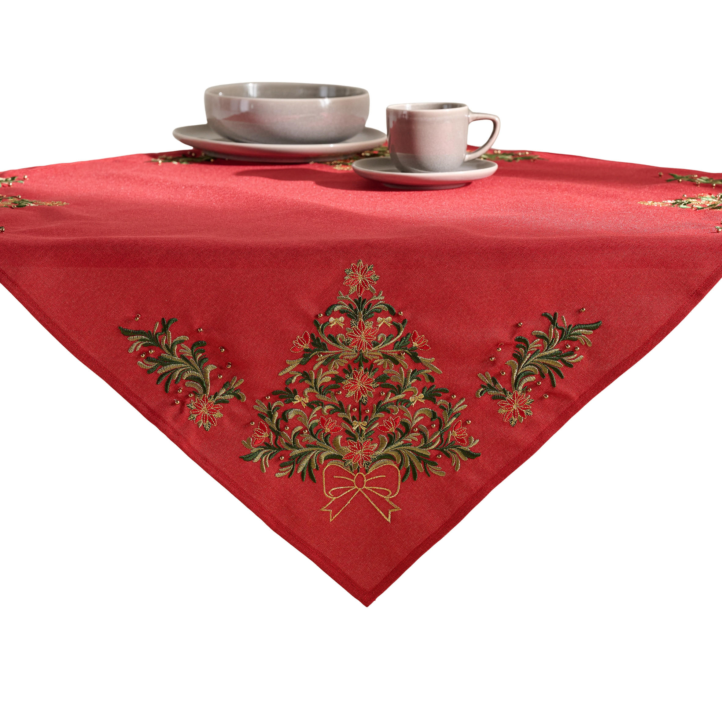 TISCHDECKE Weihnachten Natal, 80x80 cm, Rot - Rot, Kunststoff (80cm) - home&you