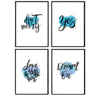 POSTER Set mit 4 glücklich und bunt Love Is In The Air A3 Rahmenlos - Klar, Papier (29.7/3cm) - Nacnic